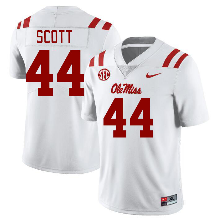 Ole Miss Rebels #44 Ali Scott College Football Jerseys Stitched Sale-White